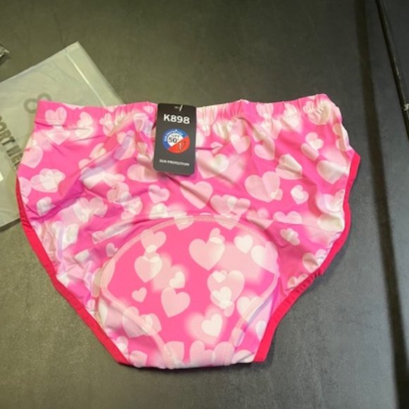 K898 Women's Pink Hearts/Love Padded Cycling Shorts XXL NWT - Picture 2 of 8